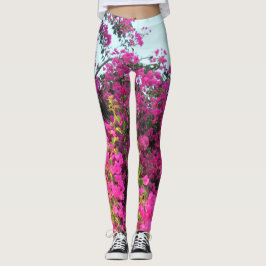 Bright Roze Bougainvillea Foto Gedrukte Leggings