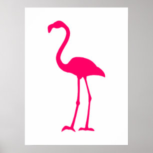 Bright roze flamingo poster
