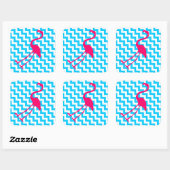 Bright roze flamingo vierkante sticker (Vel)
