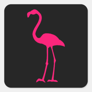 Bright roze flamingo vierkante sticker