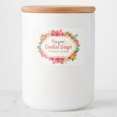 Bright Roze Ginger Voedselcontainer Etiket (Voorkant)