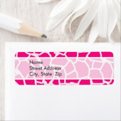 Bright roze Giraffe - Dierenafdrukken Etiket (Insitu)