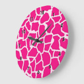 Bright roze Giraffe - Dierenafdrukken Grote Klok (Hoek)