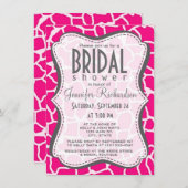 Bright roze Giraffe - Dierenafdrukken Kaart (Voorkant / Achterkant)