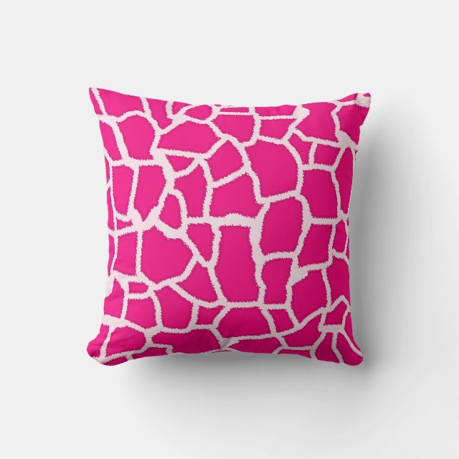 Bright roze Giraffe - Dierenafdrukken Kussen (Voorkant)