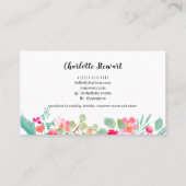 Bright roze waterverf gebeurtenisplanner-logo visitekaartje (Achterkant)