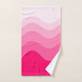 Bright roze Wavey Stripe Modern Bad Handdoek (Handdoek)