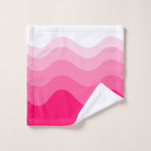 Bright roze Wavey Stripe Modern Bad Handdoek (Wasdoekje)