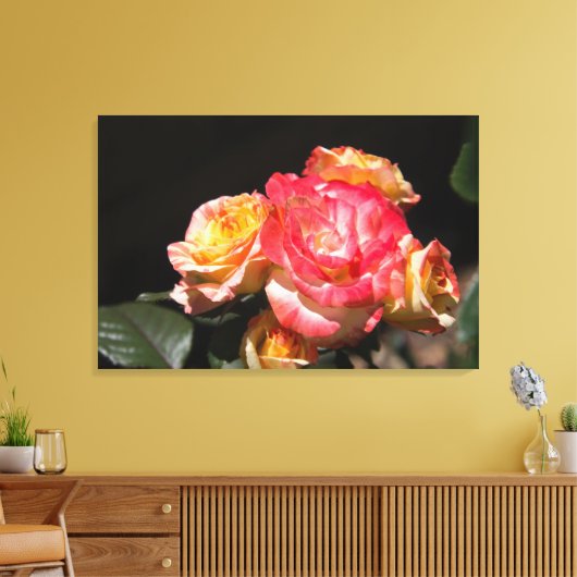 Bright Rozen Bouquet Canvas Afdruk (Insitu (Woonkamer))