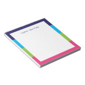 Bright Rugby Stripes Bloc-notes personnalisé (Incliné)