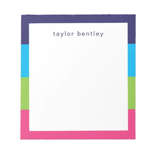 Bright Rugby Stripes Bloc-notes personnalisé (Devant)