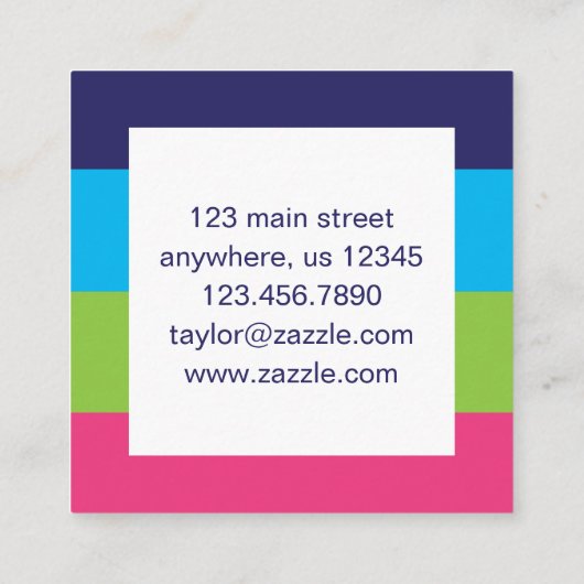 Bright Rugby Stripes Business Cartes de Contact (Dos)