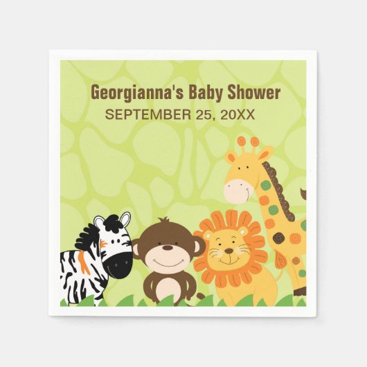 Bright Safari Animals Custom Napkin Servetten (Voorkant)