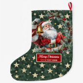 Bright  Santa Stocking met aangepaste naam Grote Kerstsok (Achterkant)