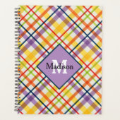 Bright School Plaid Monogram Planner Paarse (Voorkant)