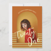 Bright Sinaasappel Arch Foto 21ste Verjaardagsfees Kaart (Voorkant)