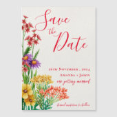 Bright Sinaasappel Wildbloemen Bruiloft Save the D (Voorkant)