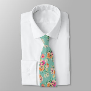 Bright Sketch Floral Pattern Stropdas