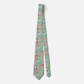 Bright Sketch Floral Pattern Stropdas (Voorkant)