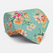 Bright Sketch Floral Pattern Stropdas (Opgerold)