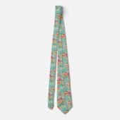 Bright Sketch Floral Pattern Stropdas (Achterkant)