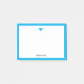 Bright Sky Blue Bird en Border w / White & Name Post-it® Notes (Voorkant)