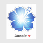 Bright Sky Blue Hibiscus Flower Sticker (Vel)