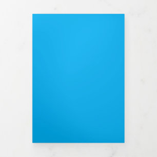 Bright Sky Blue Solid Color Achtergrond Ontwerp Drieluik Uitnodiging