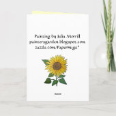 Bright Smiles Sunflower Carte d'anniversaire (Dos)