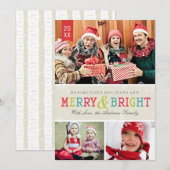 Bright Snowflakes Carte photo de vacances (Devant / Derrière)