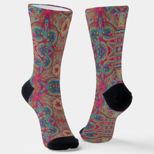 Bright Socks Fractal Seamless Patterns 0041991 Sokken (Gebogen)