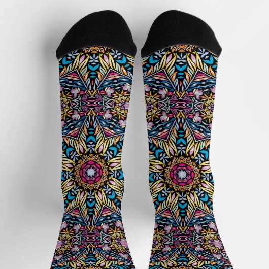 Bright Socks Fractal Seamless Patterns 0042012 Sokken (Top)