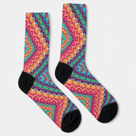 Bright Socks Fractal Seamless Patterns 0042014 Sokken (Rechts)