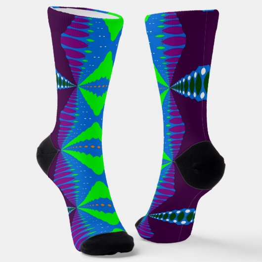 Bright Socks Fractal Seamless Patterns 0042042 Sokken (Gebogen)