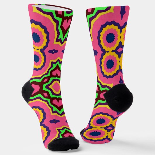 Bright Socks Fractal Seamless Patterns 0042048 Sokken (Gebogen)