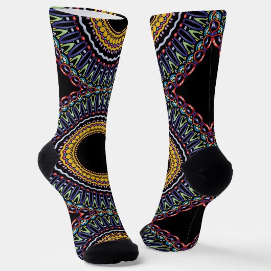 Bright Socks Fractal Seamless Patterns 0042051 Sokken (Gebogen)
