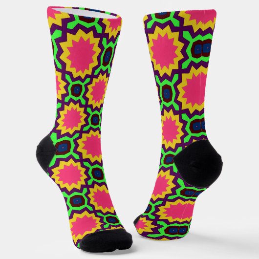 Bright Socks Fractal Seamless Patterns 0042054 Sokken (Gebogen)