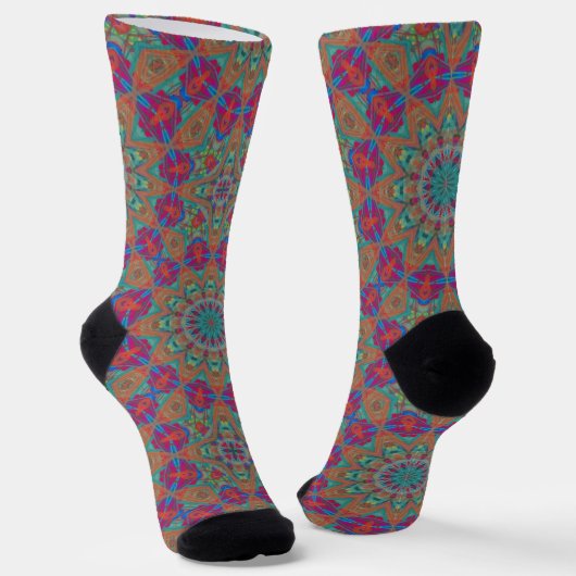 Bright Socks Fractal Seamless Patterns 0042088 Sokken (Gebogen)