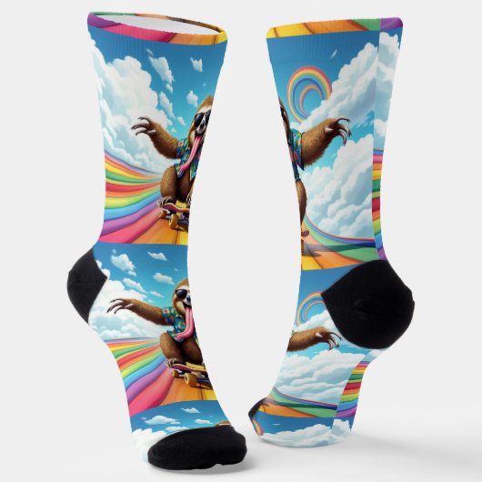 Bright Socks RANDOPIX Skateboard Sloth 0039512 Sokken (Gebogen)