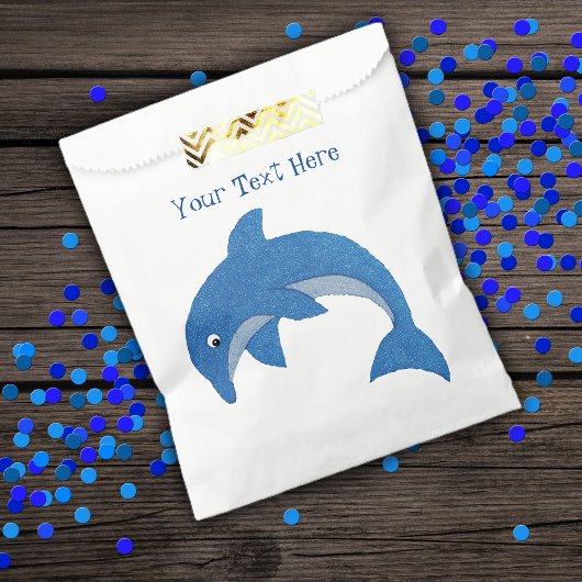 Bright Sparkle Blue Jumping Dolphin Verjaardag Bedankzakje