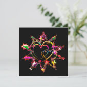 Bright Sparkling Hearts Designer Square Note Kaart (Staand voorkant)