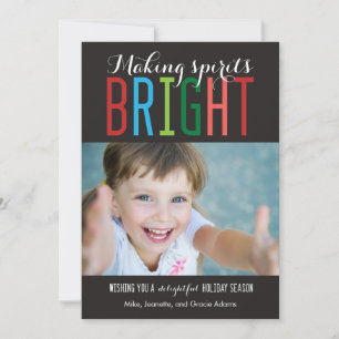 Bright Spirits Holiday-fotokaarten Feestdagenkaart