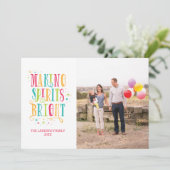 Bright Spirits Moderne Carte photo de vacances (Debout devant)