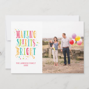 Bright Spirits Moderne Vakantie Fotokaart Feestdagenkaart