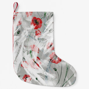 Bright Splash Red Poppy Waterverf Kleine Kerstsok