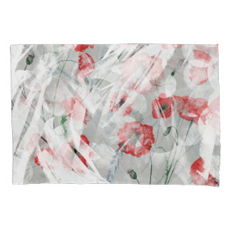 Bright Splash Red Poppy Waterverf Kussensloop