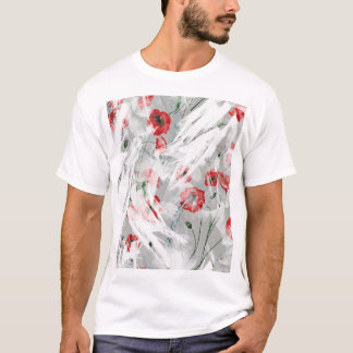 Bright Splash Red Poppy Waterverf T-shirt