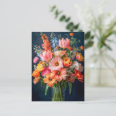 Bright Spring Bouquet in Glass Vase Briefkaart (Staand voorkant)