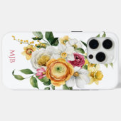 Bright Spring Floral Boeket met Monogram Case-Mate iPhone Case (Achterkant (horizontaal))