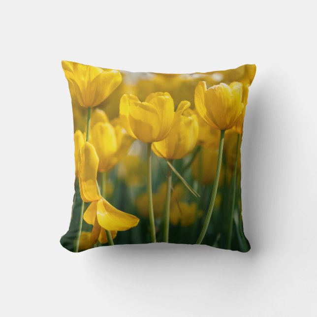 Bright Spring Flower Pillow – Kleurrijk Home Accen Kussen (Voorkant)